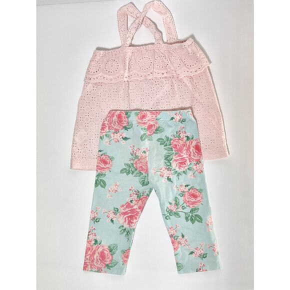 Mud Pie SET Toddler Girl TWO Outfits Pink Blue Flowers Gingham 24 Months/2T EUC - Picture 7 of 9